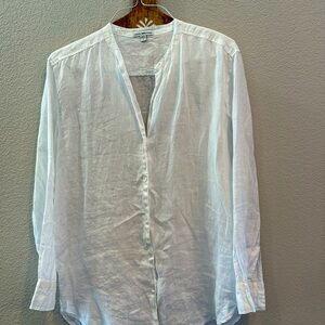 White James Perse open collar button down
